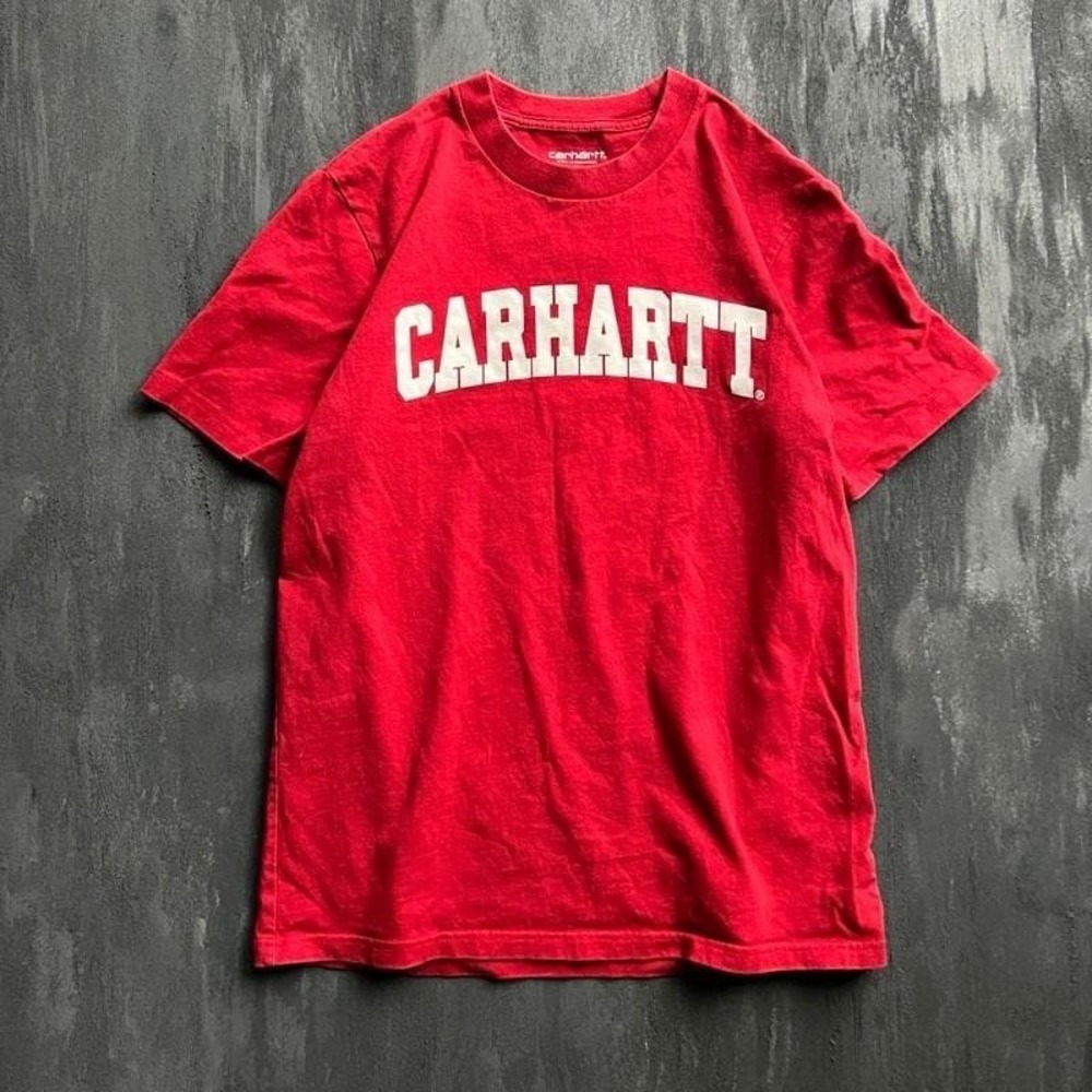 Carhartt Work In Progress Shirt Mens Small Red Spell Out